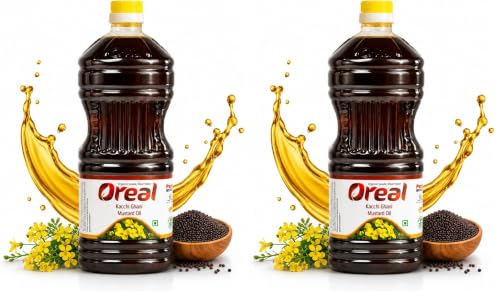 Image of Oreal Premium Kachi Ghani Mustard Oil | 2 Litre | Natural & Pure Sarson Ka Tel | Cold Pressed | Cholesterol-Free | Rich in Omega 3 & 6 | Boosts Immunity | Ideal for Cooking & Pickling Sarso Oil