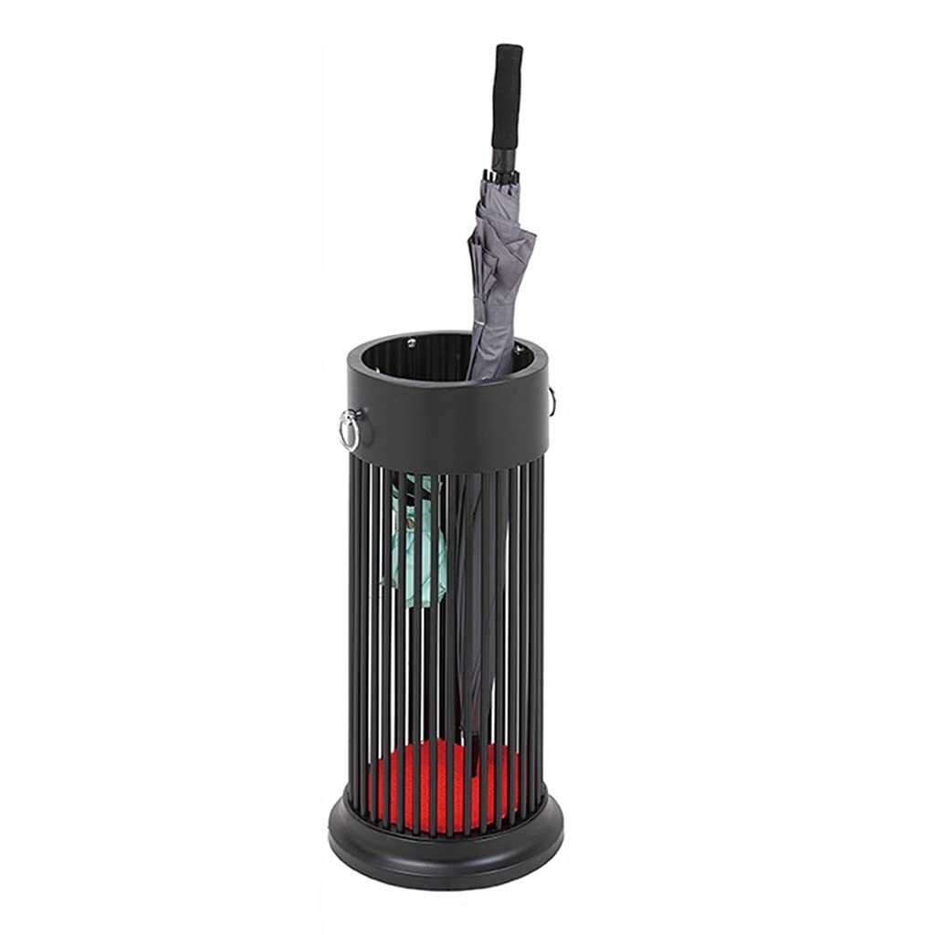Seau à parapluie créatif de luxe en métal noir pour entrée chic