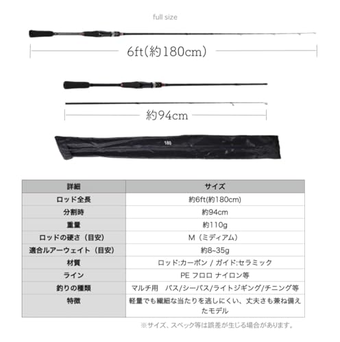 VILTAGE スピニングルアーロッド 180cm M