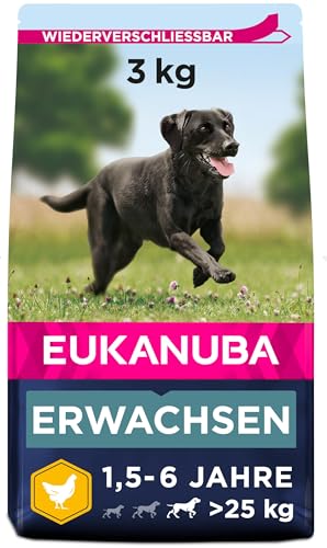 Eukanuba Hundefutter mit frischem Huhn für große Rassen, Premium Trockenfutter für ausgewachsene...
