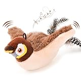 AUSCAT Flappy Bird Cat Toy, Simulated Chirping Bird Cat Toy Flapping Wings, NO Flying, Rechargeable，Interactive Catnip Toys for Indoor Kittens, Sparrow