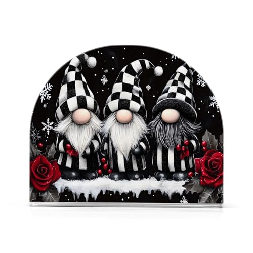 Gnomes (66) Napkin Holder, Acrylic Napkin Holders for Table Cocktail Napkins Dispenser Paper Stand for Home Kitchen Restaurant Bar, 1 Pc