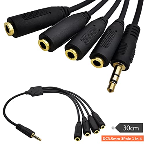 Cable de audio 3.5mm TRS 3 polos 2 anillos miniatura 5