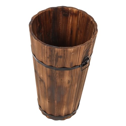 GALPADA Paragüero De Madera Carbonizada Cubo Para Guardar Paraguas Estable y Compacto De Espacio Versátil Para Hogar y Oficina Entrada