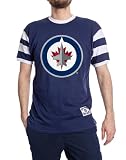 Calhoun NHL Surf & Skate Mens Shoulder Stripe Varsity Inset Sleeve Retro Style T-Shirt – The Coastal Collection (Winnipeg Jets, Medium)