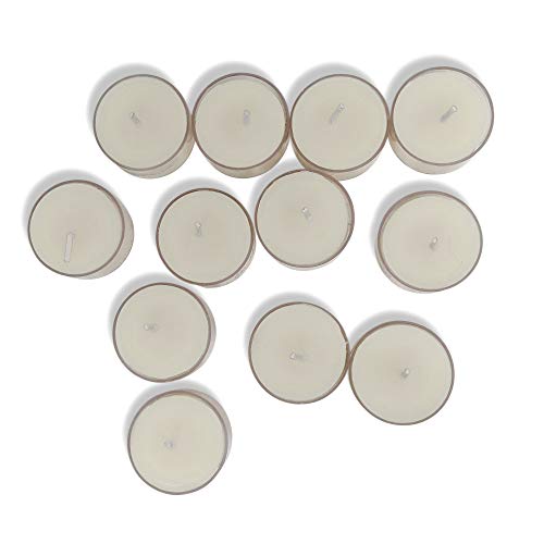 White Beeswax Tea Light Candles – 48 Pack – Decorative Unscented Natural Tealight Candles For Home, Centerpieces – 4 Hour Burn Time, Clear Cup – By Hyoola #TOP5