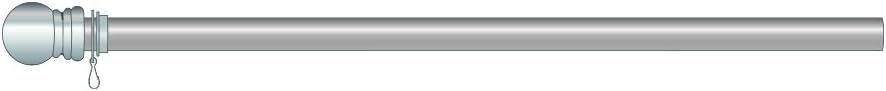 Standard Aluminum with Chrome Knob Pole - Everyday Brushed Decorative Flag Accessories 2 x 57