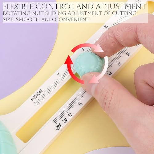 Miniatura 5 de Cortador De Papel Circular Ajustable,Ajustable Herramientas De Scrapbooking,Cuchillo De Corte Redondo Giratorio,Cortador Círculos Para Arte Y Manualidades Diy, Papelde Impresión
