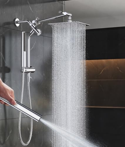 Veken All Metal 8" Luxurious Rain Shower Head with Handheld,High Pressure