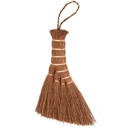 Jerliflyer Mini Brown Broom Palm,Small Palm-Sized Handle Broom Brush for dusting and Removing Crumbs, Dirt, dust, etc. from Table Tops