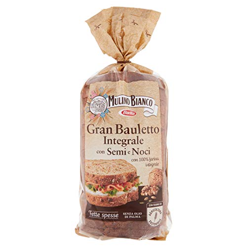 Gran baúl integral con semillas y nueces, molino blanco, pan con rebanadas, 465 g