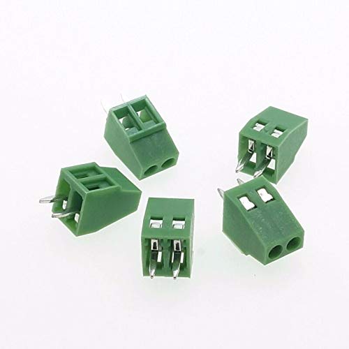 Dbparts 20Pcs 2-Pin (2 Pole) Plug-In Screw Terminal Block Connector 2.54Mm Pitch Panel Pcb Mount Diy #TOP1