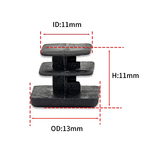Image of Flyshop 13 x 13 mm, 0.51 inch x 0.51 inch Black Plastic Hole Plugs Square Tubing End Caps Tube Inserts Durable Furniture Glide for Chair Table Stool Leg 8 Pack