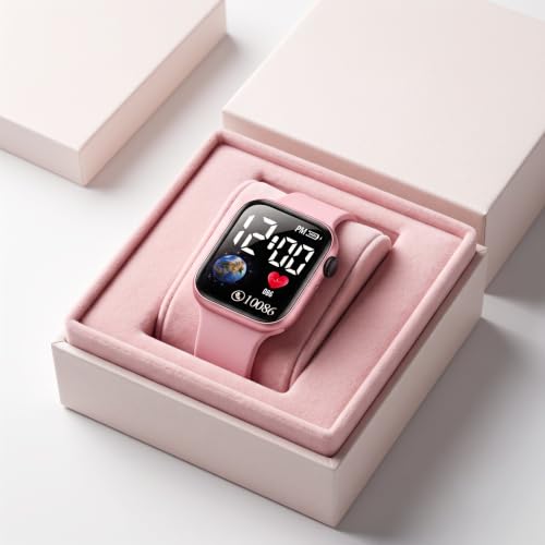 Image of GOLDENIZE FASHION Smart Watch for Kids Girls /Boys, Brthday Return Gift for Kids, Luminous LED Display Fashionable Kids Digital Watches Waterproof Sports Square Electronic Watch for Kid, Boy /Girls