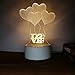 Produktbild Kreatives Nachtlicht 3D dreidimensionale Beschriftung DIY Persönlichkeit Design Tischlampe Geschenk praktische sinnvolle Vier Herzen DREI Farben 3W
