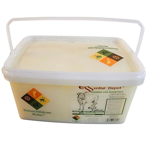 image for Essential Depot Beef Tallow - 7 lbs - Grass Fed - Non-GMO - Food Grade