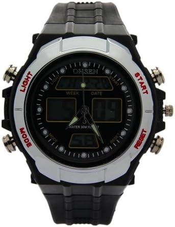 Ohsen Multi Dial Diaplay And Silver Case Chronograph Analogue Watches