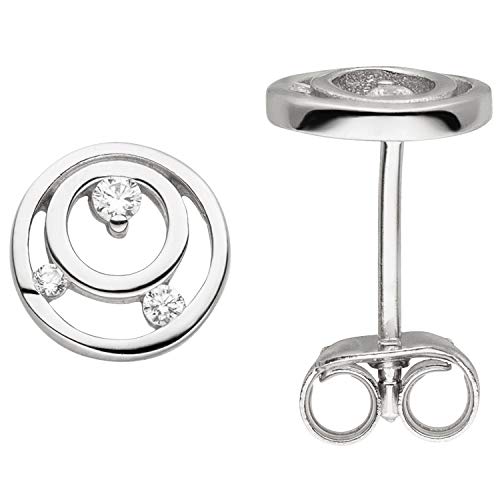 Jobo Damen-Ohrstecker aus 925 Sterling Silber mit 6 Zirkonia