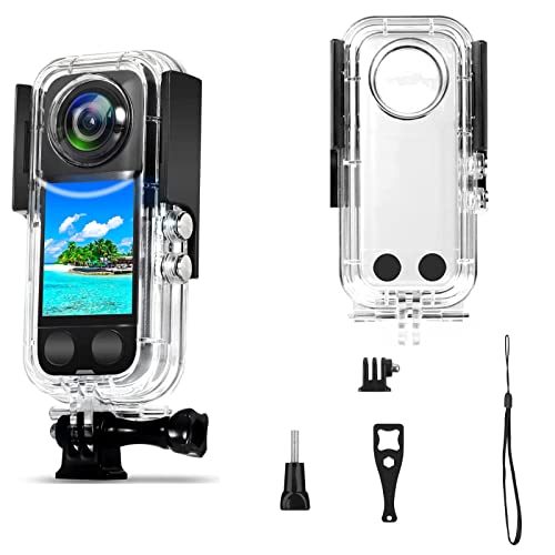 Wasserdichtes Gehäuse für Insta360 ONE X3 Wasserdichtes Gehäuse Tauchgehäuse Unterwassergehäuse Schutzhülle Gehäuse für One X3 360-Grad-Panoramakamera, 98ft/30M