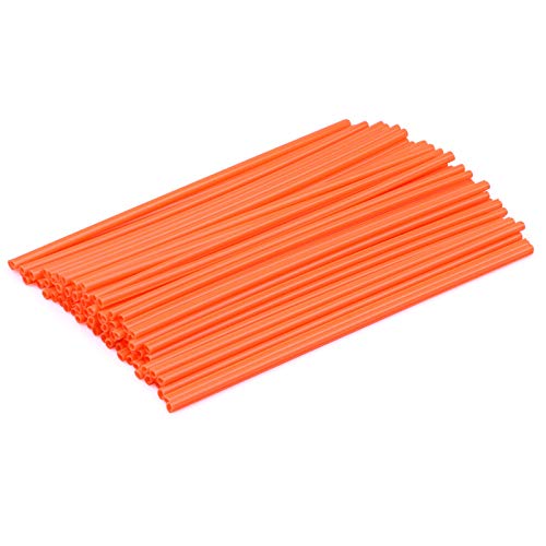 Cobella 72PCS Motorcycle Spoke Skins Covers, Wheel Spoke Rims Wrap Guards Universal Fit 24cm for Most Dirt Bike Motorbike Orange