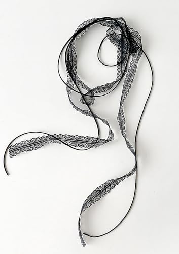 NIDMIDO 2Pcs Lace Solid Color Narrow Scarf Skinny for Women Satin Scarf Belts Sash Necktie Neck Scarf Choker4