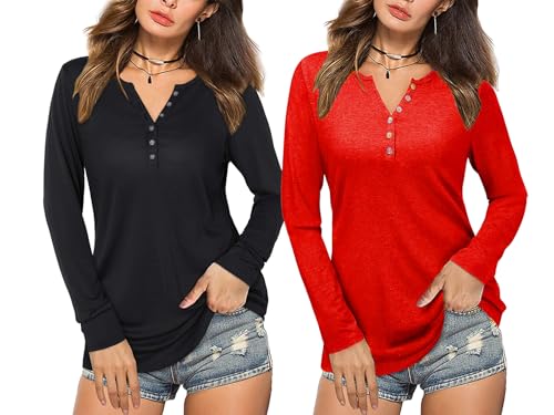 Image of Women's Regular Fit Pure Cotton Top - Elegant V-Neck with Mandarin Collar, Button-Front Design, Full Sleeves, Soft & Breathable Fabric for Stylish Casual Wear