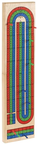 3-Track Cribbage Board juego artesanal de madera miniatura 3