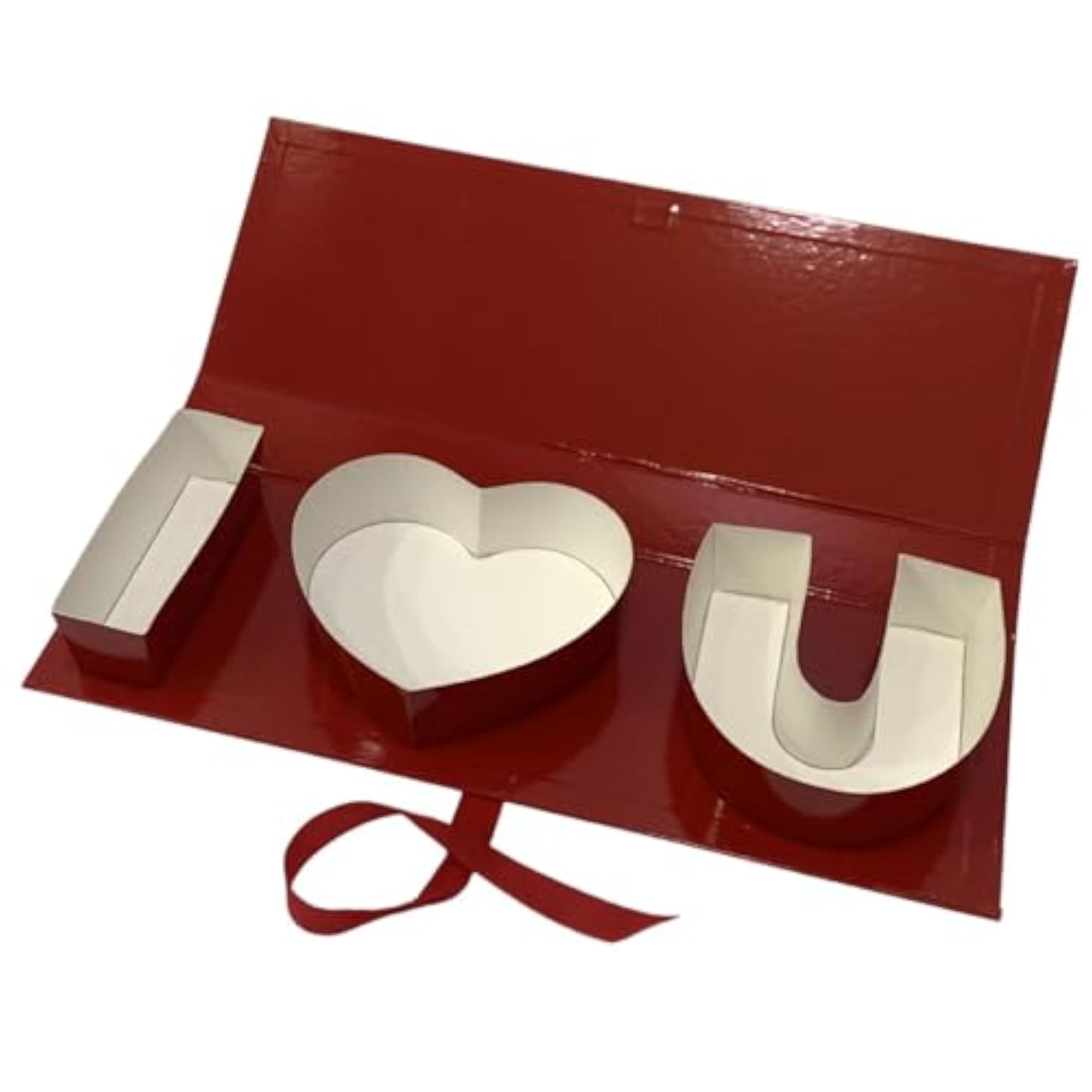 Premium Cardboard Flower Gift Box for Anniversaries, Red