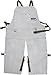 MCR Safety 38236MW 24 by 36-Inch Memphis Split Cow Leather Welding Bib Apron with Split Leg and Front Pocket, Gray