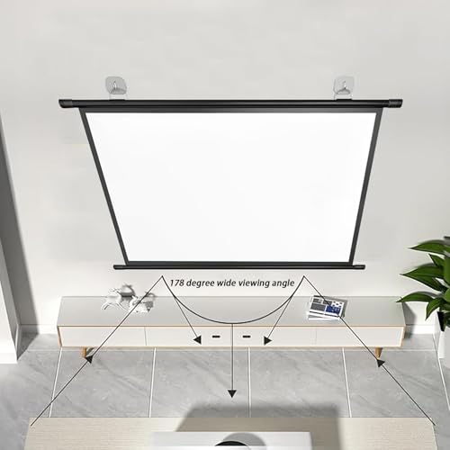 Pantalla manual retráctil para proyector 16:9 50 pulg miniatura 3