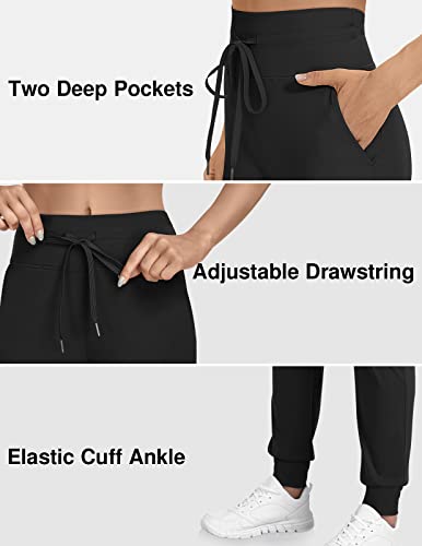 Tarse Women's Jogger Pants With Pockets And Drawstring Lounge Running Sweatpants Black L #TOP3