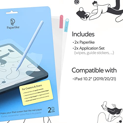 Paperlike {2 pack) Screen Protector Film for iPad 9th Generation, 8th/7th Gen (2021,2020,2019) -10.2" - Matte Screen Protector for Drawing, Writing, and Note-taking like on Paper