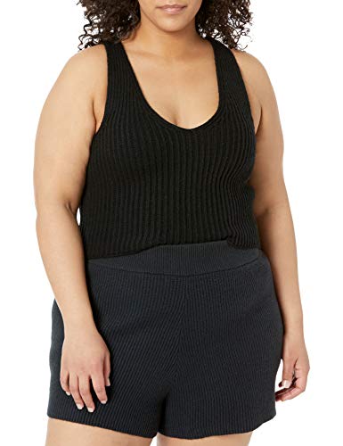 Image of The Drop Womens Sylvie Cotton Blend V-Neck Cropped Sweater Tank