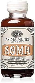 Anima Mundi Apothecary Soma 7 Mushroom Adaptogenic Elixir - Mushroom Liquid Extract Tincture with Reishi, Chaga, Lions Mane & Cordyceps - Immune Support Mushroom Extract Drops - Vegan 4oz / 118ml