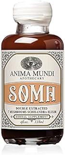 Anima Mundi Apothecary Soma 7 Mushroom Adaptogenic Elixir - Mushroom Liquid Extract Tincture with Reishi, Chaga, Lions Mane & Cordyceps - Immune Support Mushroom Extract Drops - Vegan (4oz / 118ml)