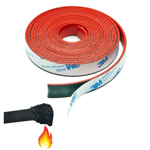 Intumescent Smoke Seal Strip Tape – Flexible Expanding Fire Door Strips with 3M Tissue Tape 9 Foot Graphite & Rubber Composite Material - Smoker Gasket Seal Strip for Fire Rated Windows & Steel Doors