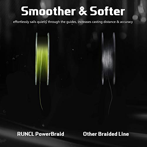 Image of RUNCL PowerBraid Fishing Line 4 /8 /9 Strands, Braided Fishing Line 300 /500 /1000Yds - Seamless Weaving Tech, Enhanced Coating Tech, Zero Stretch, High Sensitivity, Smaller Diameter - Braid Line 15-115LB