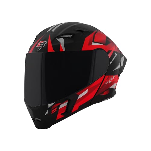 Image of Steelbird SBA-20 Shield X ISI Certified Flip-Up Graphic Helmet for Men and Women with Inner Chrome Sun Shield