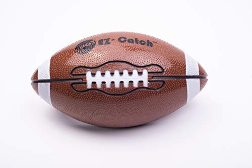 SPOT EZ Catch 8.25" Ball | Dog Ball with Handle | Rubber Football Design | Pet Toys | Dog Toys | Dog Squeaky Toy | Interactive Dog Toys | Dog Balls | Dog Backyard Fun | Durable Dog Toys | Play Fetch