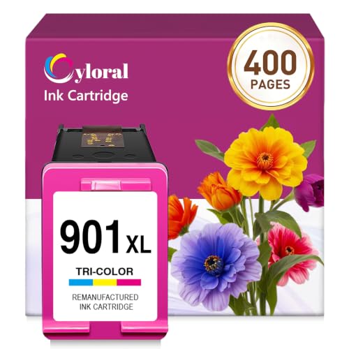 Cyloral 901XL Wiederaufbereitete Tintenpatronen Ersatz für HP 901 XL Kompatibel mit OfficeJet 4500 J4524 J4535 J4540 J4550 J4580 J4600 J4660 J4680 J4680c G510a G510g G510n Drucker 1 Farbe