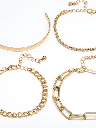 Adjustable Combo Bangle Bracelet Set of 4