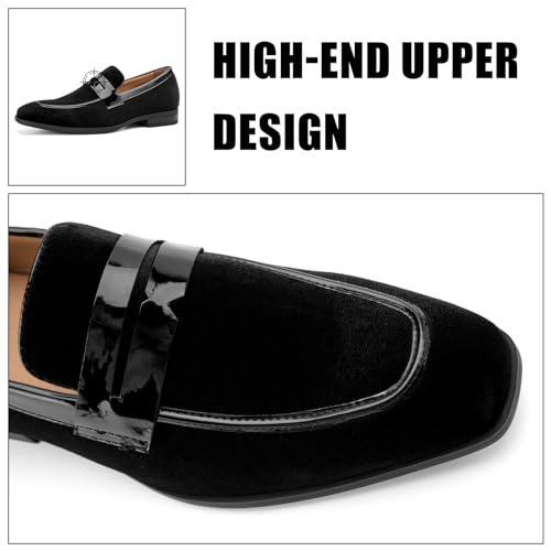 JITAI Mens Velvet Loafers Dress Shoes Loafers for Men Tuxedo Suit Shoes2