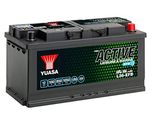  Yuasa L36-EFB - Batteria per il tempo libero, 12 V, 100 Ah, 850 A