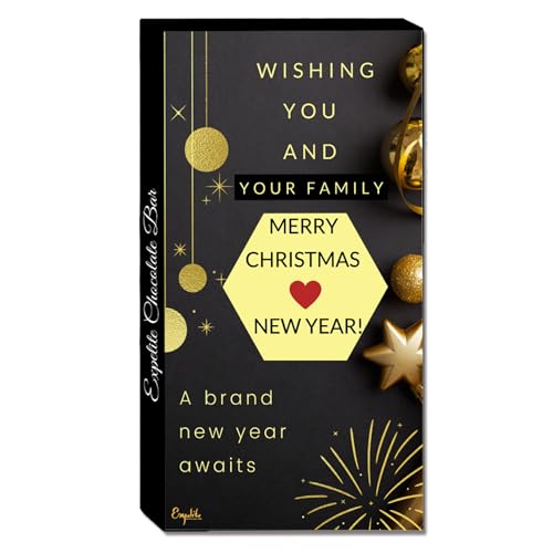 Image of EXPELITE Happy New Year and Merry Christams Chocolate Gift Box For Family - 100 Grams New Year Chocolate Gift For Friends