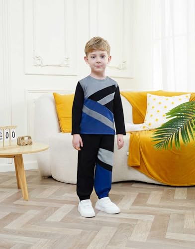 Image of Boy Clothes Plant Camouflage Pants LA Letter Print Top Sweatsuit Fall Boys Outfits Set