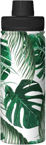 緑 葉 熱帯 植物 アニメ 水筒 真空断熱 保温 保冷 スポーツボトル 人気 ステンレスボトル スポーツ飲料対応 漏れない 直飲み530ml 男の子 女の子 おしゃれ 大人 子供 グッズ キャラクター 雑貨 zj113