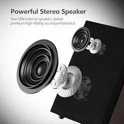 Retrospiler Tourne-disque à 3 vitesses avec deux haut-parleurs externes de 15 W, entrée Bluetooth, entrée auxiliaire, lecture USB et enregistrement LP-MP3, lecteur vinyle vintage, bois marron foncé - Les Beatles, Paul McCartney, John Lennon, RIngo Starr, George Harrison Retrospiler Tourne-disque à 3 vitesses avec deux haut-parleurs externes de 15 W, entrée Bluetooth, entrée auxiliaire, lecture USB et enregistrement LP-MP3, lecteur vinyle vintage, bois marron foncé – Image 6