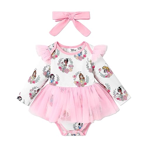 Image of Disney Infant Baby Girl Bodysuit Long Sleeves New Born Baby Romper Set