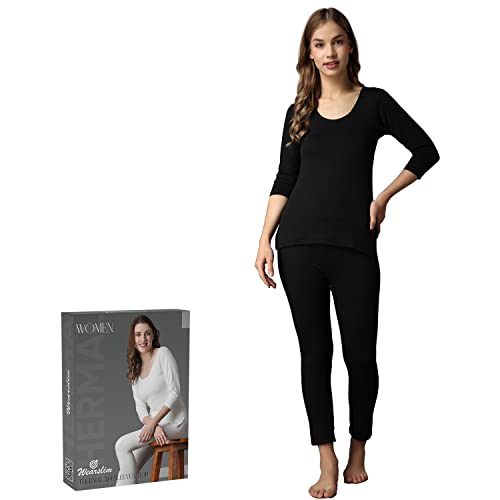 Image of Wearslim Women's Cotton Quilted Winter Lightweight Thermal Underwear for Women Long Johns Set with Fleece Lined Soft Warmer