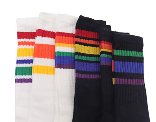 Unisex Toddler & Childs Cotton Knee High Calf Stripe Athletic Tube Socks（1-9 Years）2